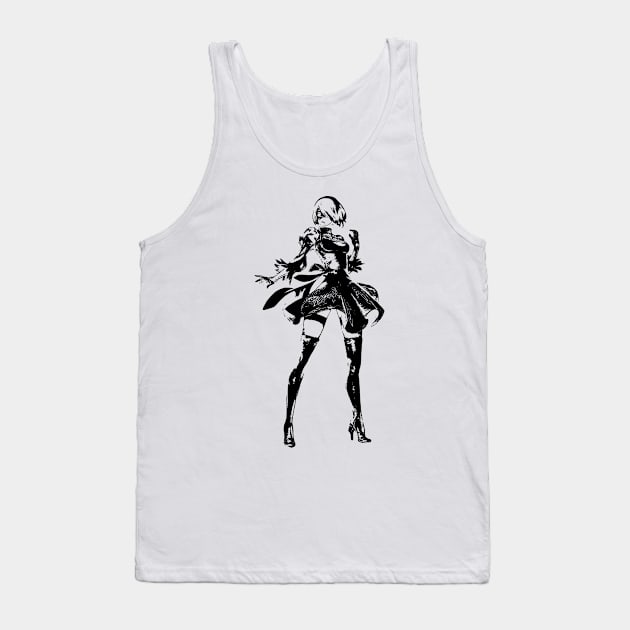 Weathered 2B Nier Automata Tank Top by TortillaChief